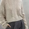 Dazzling lace sweater in cashmere Feather yarn